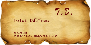 Toldi Dénes névjegykártya