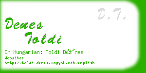 denes toldi business card